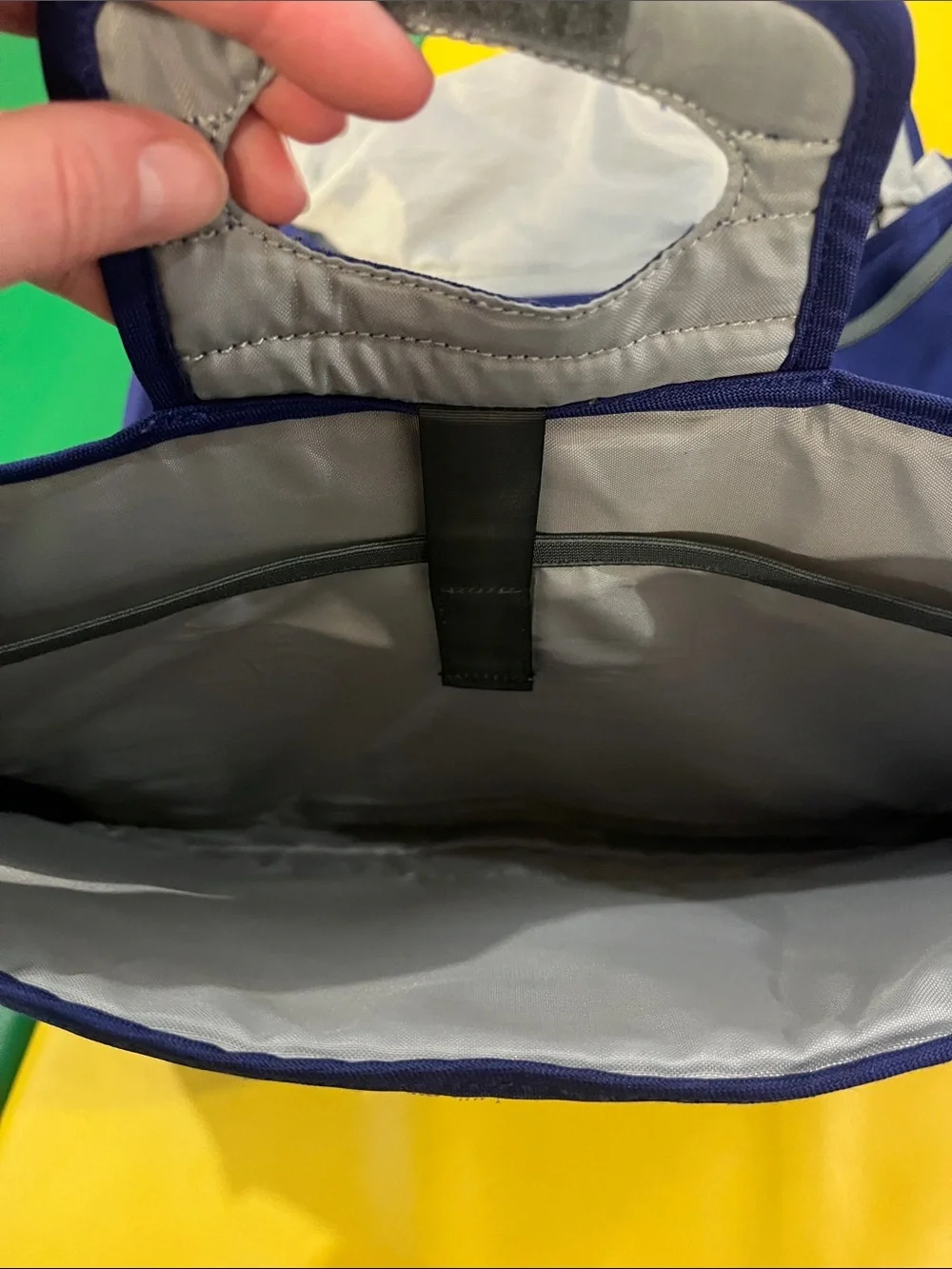 Patagonia Navy Messenger Bag with Red Accent - computer laptop